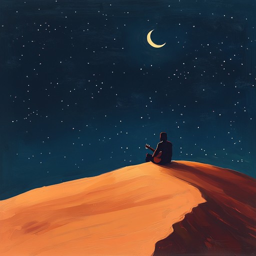 An entrancing journey through the sands of time, where haunting melodies and rhythmic patterns evoke the ancient mystique of the middle eastern deserts, capturing a sense of tranquility, longing, and mystery. The melodies flow like whispers in the wind under a moonlit sky, enchanting listeners with their enigmatic allure