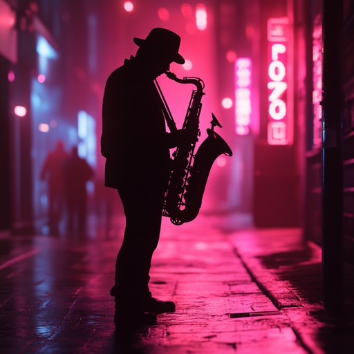 This instrumental track blends sharp, energetic latin percussion with bold jazz improvisation, creating a tense, urban soundscape that captures the essence of a city at night.