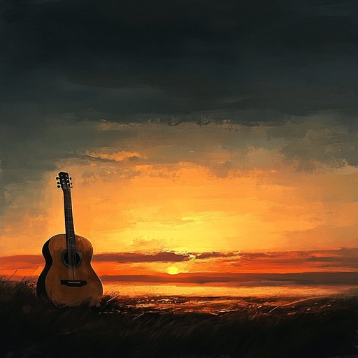 Experience an uplifting, heartwarming rock melody with soothing acoustic guitar. It starts with gentle strumming, gradually building in intensity, combining soft percussion and vibrant melodies. The sunset paints the sky with shades of amber as the sounds take you on an emotional journey, evoking warmth and nostalgia.