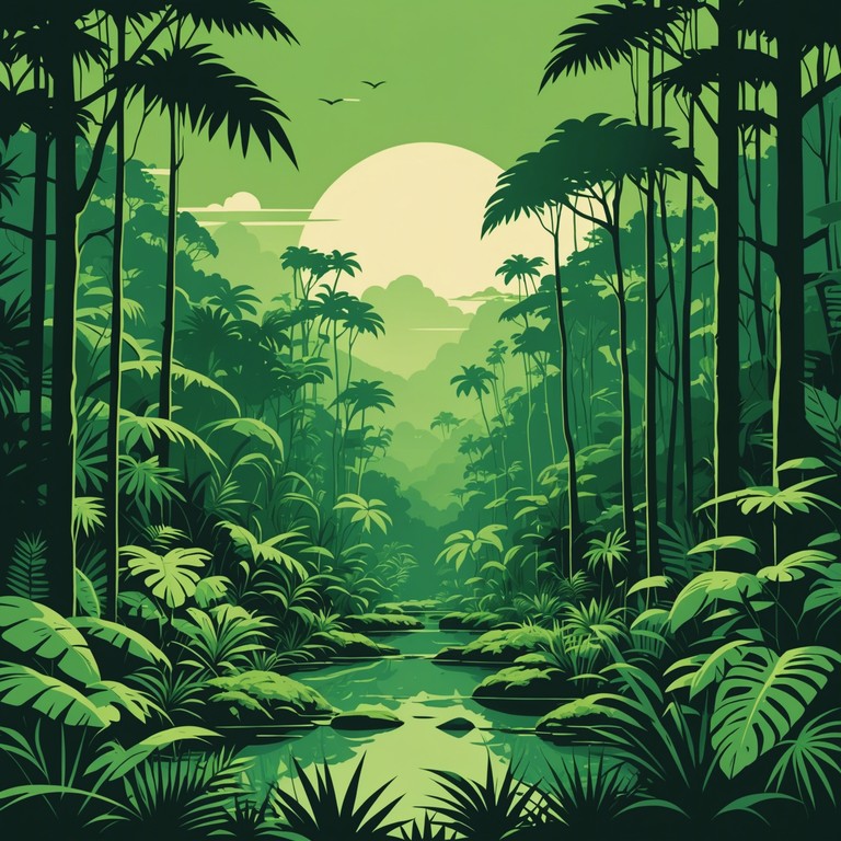 This track encapsulates the essence of a vibrant tropical jungle at dusk, with complex percussion patterns reflecting the mystique and danger lurking in the dense foliage. Emphasizing the sounds of native drums, the composition progresses through serene moments and bursts of thrilling intensity, mimicking the unpredictable nature of the wild.