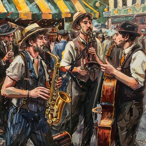 This upbeat instrumental track captures the heart of a joyful jewish celebration with lively klezmer melodies, featuring spirited clarinet lines, driving rhythms, and rich harmonies that evoke a sense of tradition and communal festivity. Perfect for dance floors and vibrant gatherings, it transports listeners to an animated jewish festival.