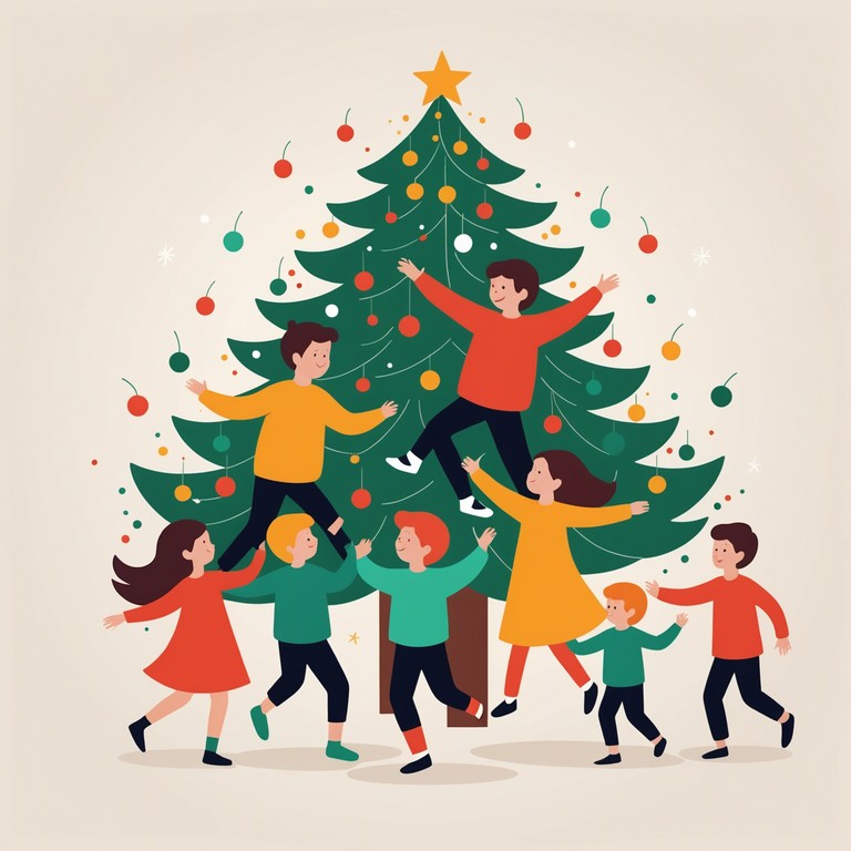 A delightful and energetic instrumental song designed specifically for children's festive playtime, featuring playful melodies that evoke feelings of joy and celebration. The music incorporates simple, catchy rhythms to keep young listeners engaged and entertained, making it perfect for holiday parties or family gatherings.