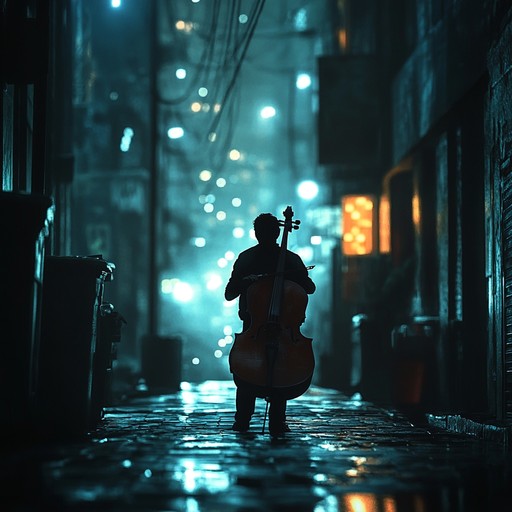 An atmospheric instrumental blending hip hop beats and haunting cello melodies, capturing the melancholic stillness of empty city streets at night