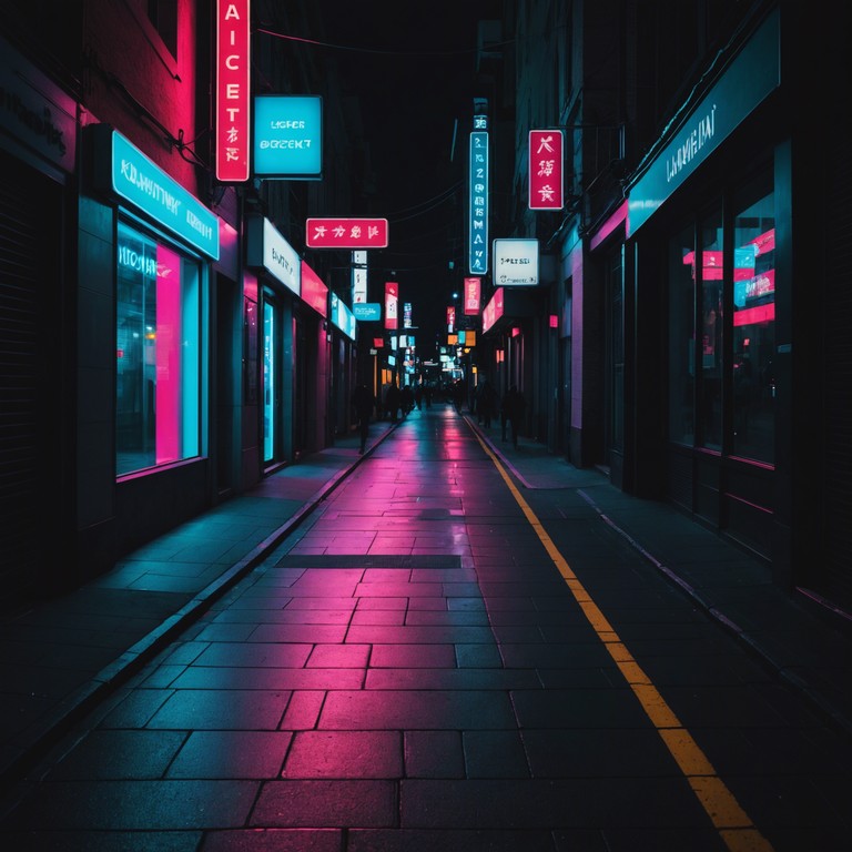 This track captures the essence of a neon lit cityscape late at night, characterized by its deep pulsating rhythms and the eerie melancholy of its melody, evoking a sense of mystery and contemplation in a desolate urban setting. The use of synthesizers provides a nostalgic yet modern blend, perfectly encapsulating the feel of an enigmatic urban nightlife.