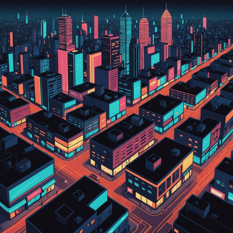 A synthetic melody that flows like the rhythmic pulsation of a city's heartbeat under neon skies. The track escalates with a triumphant feel, embodying the dynamic life of urban explorers and night owls.