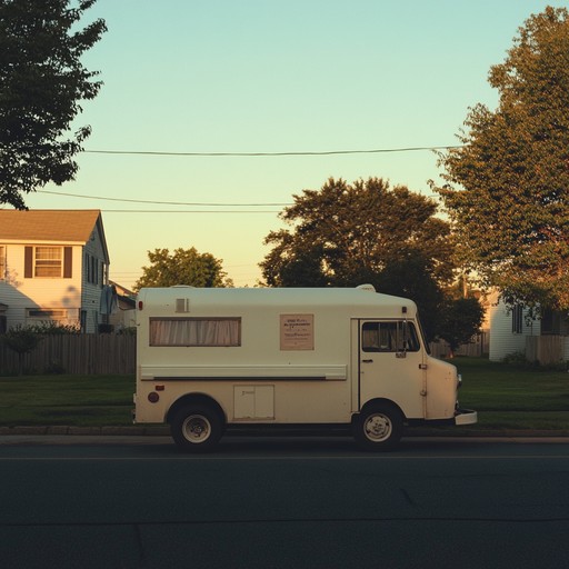 A whimsical and charming instrumental jingle, evoking warm summer evenings when the tinkling sound of the ice cream truck brought joy to neighborhoods. This tune uses simple, repetitive melodies to transport listeners back to carefree childhood days. Expect bells and light percussion to create a joyful and innocent atmosphere