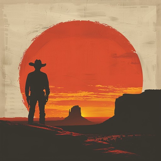 An epic instrumental that brings to life scenes from the wild west, with majestic brass, driving rhythms, and evocative guitar, portraying the fearless drive of cowboys and the awe inspiring beauty of the open landscapes.