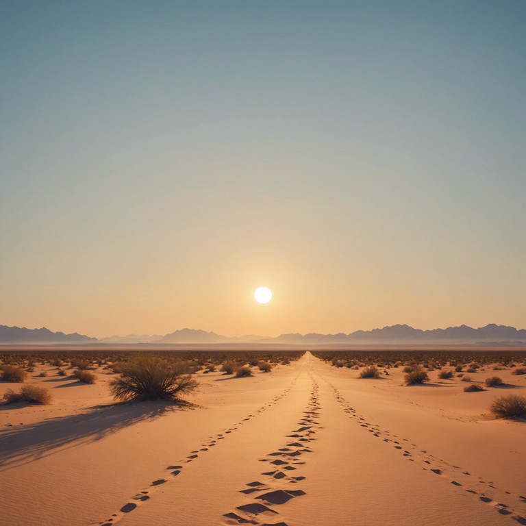 As the first light of dawn breaks over the sahara, a solitary flute plays a serene, uplifting melody that embodies the tranquility and beauty of the desert awakening. This composition uses a blend of ambient sounds and a deep, rich flute tone that calls to mind the vastness and peacefulness of the sahara at sunrise.