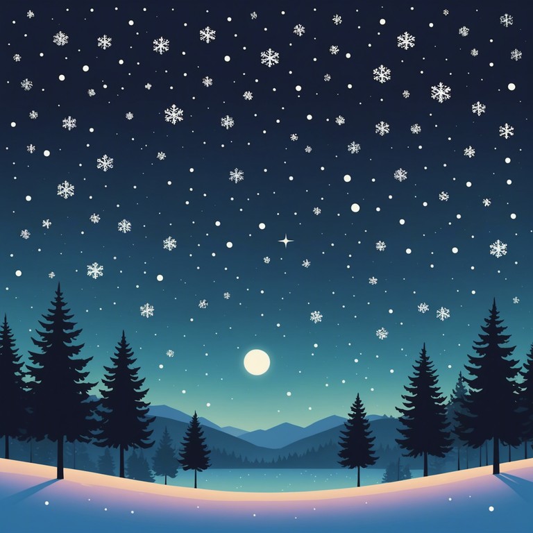 Imagine a midsummer night's festival under a starlit sky, where the air is filled with the scent of pine and fresh snow despite the warmth of june. The song combines jolly rhythmic patterns with dreamy melodic lines that remind one of winter joy during summer nights. The ambient soundscapes intertwine with festive beats, creating a bridge between seasons in a surreal, beautiful manner.