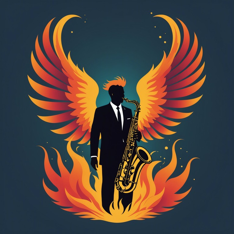 This track features an inspiring jazz melody that represents the personal growth and resurgence of an individual, much like a phoenix rising from the ashes. The music proceeds from a soft beginning to a powerful crescendo, symbolizing overcoming challenges and rebirth.