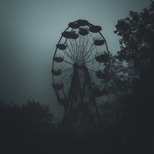 An atmospheric instrumental piece that immerses the listener in the unsettling ambiance of a carnival at night, using haunting melodies and rhythms to evoke feelings of mystery and suspense.