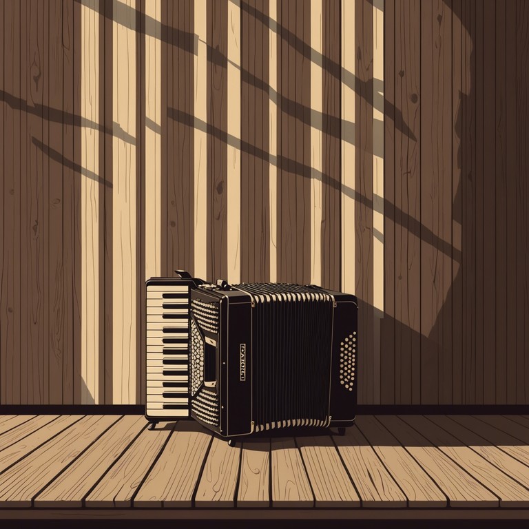 Imagine a dimly lit stage, where the spotlight enigmatically dances across the accordion's bellows, each note painting a picture of joyous moments shrouded in mystery. The music invites the audience on a journey through a realm where comedy and tragedy are intertwined, and every emotional turn is a step into the light or the shadow.