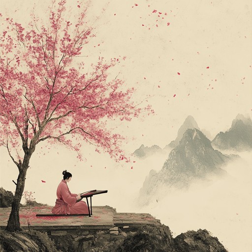 An experimental fusion where ancient chinese melodies meet modern electronic vibes, creating a deep, introspective soundscape. The guqin's plucked strings echo against a backdrop of ambient synths, presenting a journey through time. This track encapsulates the tranquility of ancient china while incorporating contemporary electronic elements to appeal to a wide range of listeners, merging the old with the new in a dreamy, otherworldly manner.