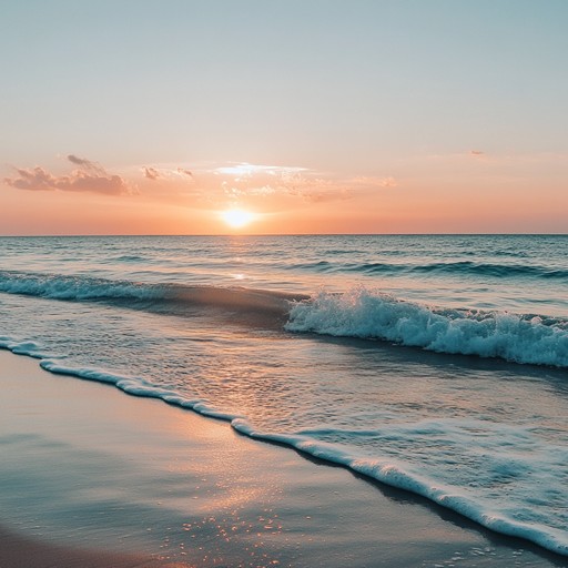 Picture a serene beach at sunset with soft guitar tunes evoking calm and peace. The music offers a sense of relaxation akin to watching waves roll in under a pastel sky.