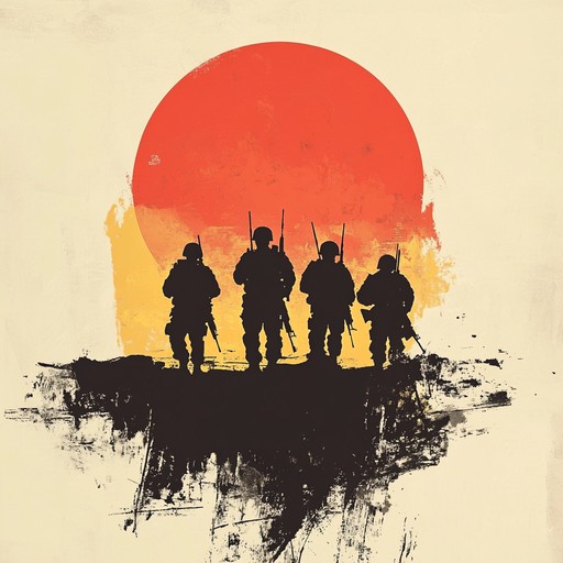 An uplifting orchestral piece that captures the relentless march of brave soldiers heading into battle, combining powerful brass melodies with dynamic percussion to evoke feelings of unity and determination