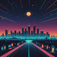 fast paced, energetic track invoking cityscape images