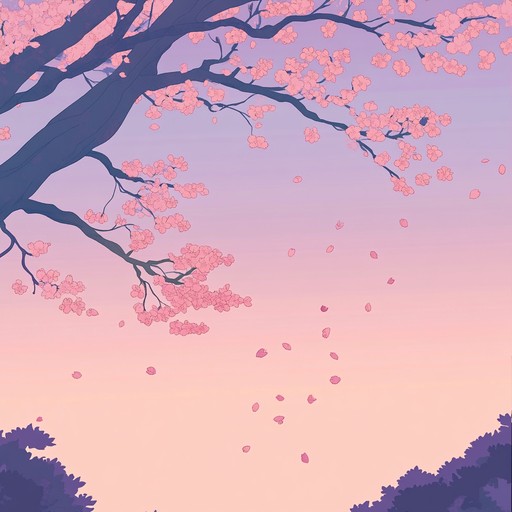 **embrace the ethereal world of cherry blossoms floating in a soft, pastel hued dreamscape. Mesmerizing synths weave through delicate melodies, creating a gentle, otherworldly soundscape reminiscent of an enchanted japanese garden at twilight. The music ebbs and flows with a celestial grace, carrying listeners into a serene yet uplifting state of tranquility.**