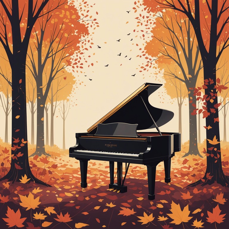 Experience the essence of fall interpreted through the delicate and introspective play of piano keys, evoking a sense of gentle nostalgia and the playful whisper of falling leaves.