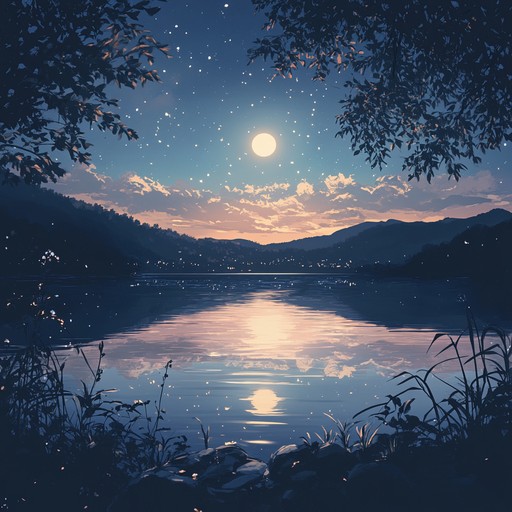 Gentle piano melodies with ambient textures embody the essence of moonlit dreams in an anime inspired soundscape, evoking peace and introspection.