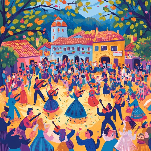 A spirited chalga instrumental blending bulgarian folk tunes with lively rhythms, evoking the atmosphere of a joyous village festival and inspiring listeners to join the dance.