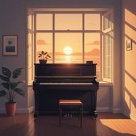 soft piano ushers in the day's beginning