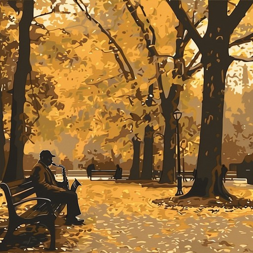 A heartwarming jazz instrumental capturing autumn's poignant beauty, featuring a soulful saxophone melody that wistfully reminisces about yesteryears and golden leaves' gentle descent. Warm, soulful, and deeply evocative, this piece blends sentimental melodies with smooth jazz rhythms to create a stirring auditory landscape.