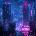 an energetic instrumental exploring a neon lit, glittering urban night.