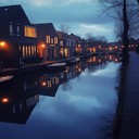 gondolas glide under foggy twilight skies