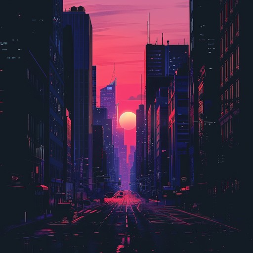 This track should embody the essence of a bustling city at midnight with vibrant, pulsating rhythms and a touch of futuristic synth work to represent the neon lights and dynamic urban atmosphere. The music should feel like it's constantly moving forward, like a car ride through city streets, with occasional drops and builds to mimic the unpredictable nature of city life.