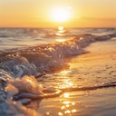 serene soft rock portrays golden ocean evening tranquility