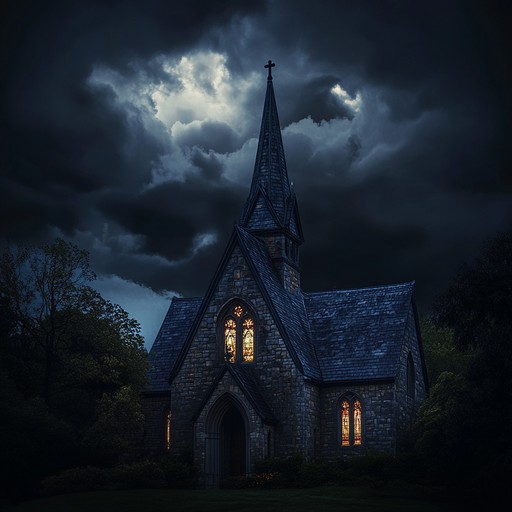 This instrumental merges traditional gospel harmonies with dark, foreboding elements, creating an unsettling yet soulful experience. Layers of deep vocal harmonies are accompanied by haunting organ chords, projecting a sense of dread and divine intervention. The result is a powerful contrast that evokes images of a twilight sermon amidst a brewing storm.