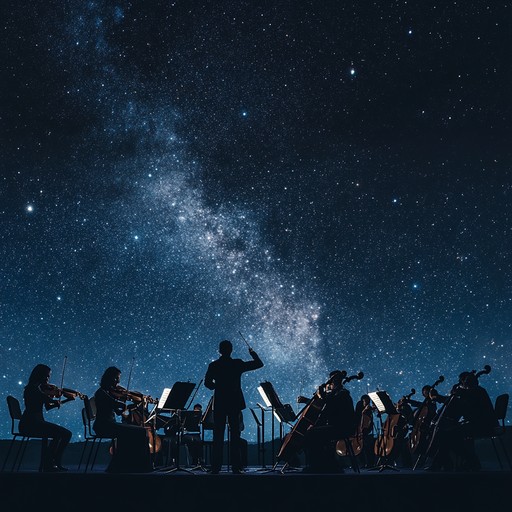 A grandiose symphonic orchestration that celebrates the wonders of the cosmos. Featuring sweeping strings and resounding brass, this piece takes listeners on a majestic journey through the stars, capturing the awe inspiring beauty and power of the universe.