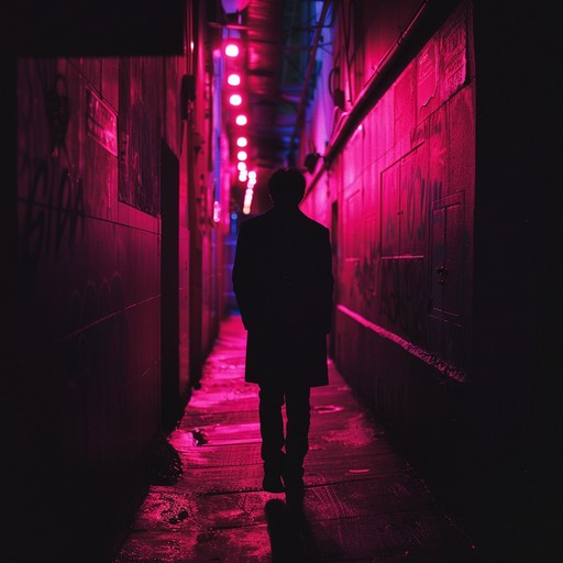 A brooding cyberpunk track featuring atmospheric synths, pulsating basslines, and eerie pads. Designed to capture the essence of a dystopian cityscape at night, the music evokes tension and anticipation, perfect for sci fi thrillers or edgy tech settings.