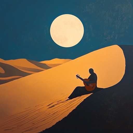 Allow the gentle strumming of the oud to guide you through a sensory journey across a cool, moonlit desert, where each note resonates with stories of bygone eras and whispered legends.