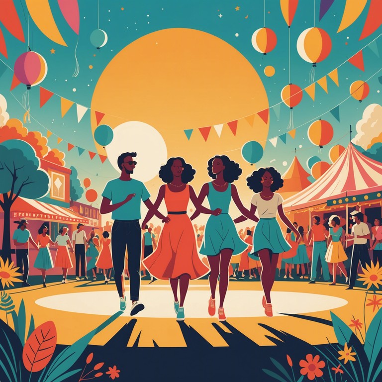 This track sets the perfect mood for a fun outdoor celebration, where the groovy beats compel everyone to dance and enjoy the vibrant daylight with warmth and happiness surrounding them.