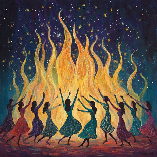 An energetic symphonic composition that combines powerful orchestral arrangements with themes inspired by ancient fire ceremonies, evoking a sense of passion, movement, and transcendence.