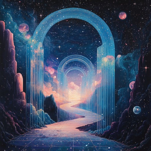 An ethereal soundscape journeying through unseen realms, where haunting melodies and strange harmonies echo from the depths of the cosmos, evoking wonder and mystery