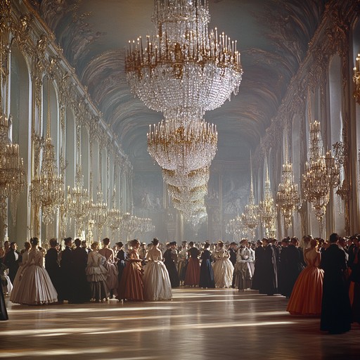 A sophisticated piece composed for a string quartet, evoking the regal and refined atmosphere of a grand aristocratic gathering under the soft glow of moonlight. The instrumental captures the essence of elegance with flowing melodies that waltz through the chambers of an ancient, opulent mansion.