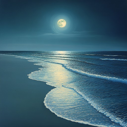 A gentle bossa nova with smooth guitar chords, lush harmonies and soothing rhythms, capturing the essence of a romantic evening on the beach under the moonlight. The warm melodies portray a sense of love and serenity, with subtle shifts in dynamics to reflect the tender emotions of a heartfelt serenade beside the ocean waves.