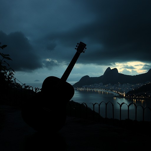 An instrumental bossa nova piece that juxtaposes the genre's signature smooth rhythms with an undercurrent of intense anger. Fiery guitar riffs and percussive beats create a turbulent soundscape, reflecting inner turmoil amidst the sultry atmosphere of rio's famous beach district. The track weaves a narrative of passion and unrest, blending traditional latin influences with a raw emotional edge.