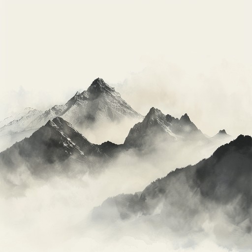 Envision a serene dawn breaking over the lush green mountains, the soft mist curling around peaks as a gentle waltz plays, evoking a sense of peace and ageless beauty typical of appalachian landscapes.