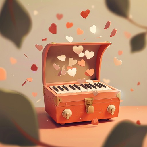 A romance themed instrumental using toytronica sounds to evoke a whimsical and heartfelt atmosphere. Toy pianos, music boxes, and simple percussive elements combine to create a nostalgic, dreamy melody. Layers of minimalistic, playful synths enhance the tender and loving vibe, making it perfect for evoking sweet, fairy tale like emotions.