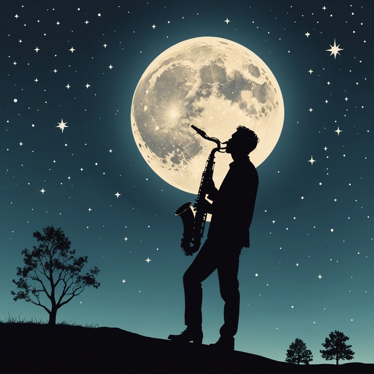 This track features a delicate blend of smooth jazz grooves combined with subtle electronic elements, creating a serene and inviting atmosphere that evokes feelings of relaxing under a moonlit sky. The use of soft synth pads complements the gentle saxophone melodies, weaving a tapestry of sounds that invites the listener to unwind and reflect.