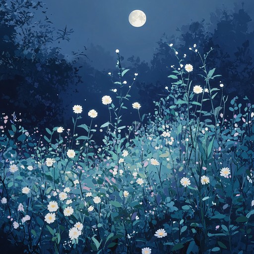 A tender and enigmatic composition that subtly weaves themes of romance and mystery under the moonlit sky with soft, flowing melodies. The music captures the gentle whisper of leaves, the delicate fragrance of blooming flowers, and the profound, unspoken connection between two souls in a secluded garden. Perfect for moments of reflection and longing, this piece envelopes the listener in an intimate, twilight embrace.