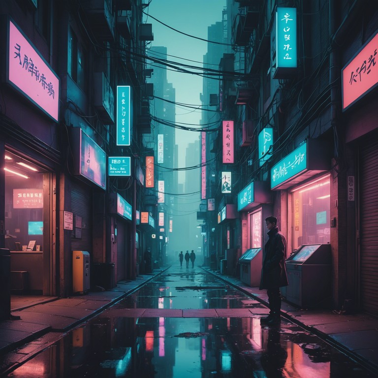 Delve deeper into the neon soaked alleys of a cyberpunk metropolis. Here, the eerie soundscapes serve as a haunting backdrop to tales of ai rebellions and human despair, crafted with layered synth pads and sporadic digital interferences to enhance the feeling of unease and spectral presence.