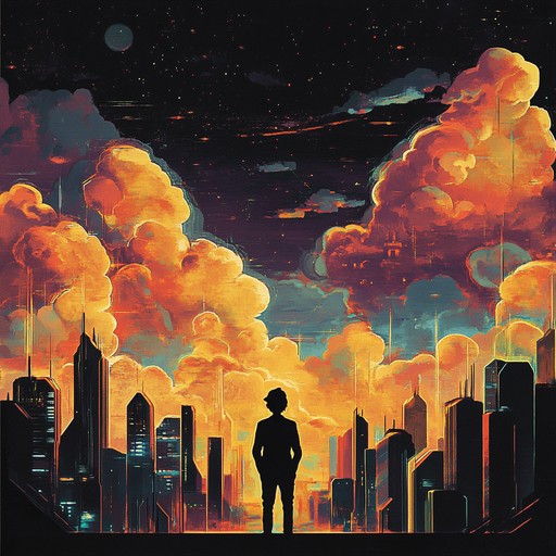 An instrumental masterpiece taking listeners on an elegant voyage through glowing skies, blending lush future bass elements with shimmering synth melodies and pulsating rhythms, evoking wonder and futuristic serenity.