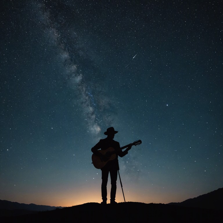 A troubadour song focusing on the heartache and loneliness expressed under a starlit sky. The gentle strumming of a classical guitar complements the story of unspoken regrets and whispered secrets amongst age old trees. This instrumental track paints a scene of moonlit escapades, where the conversation is hushed, but the emotional undertone is deeply poignant.