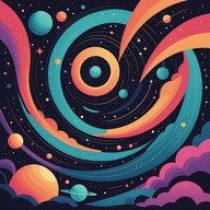 vibrant space themed track with futuristic vibes