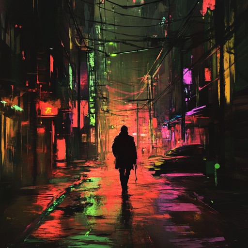 An instrumental piece that fuses sophisticated darkwave with ambient soundscapes and haunting melodies, creating an introspective journey through shadowy realms of a neon lit city night