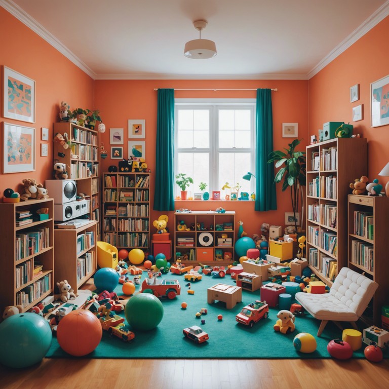 Imagine a world where everything in a child's room comes to life, creating a symphony of whimsy and joyful noise. Cymbals clashing, toy drums booming, and the innocent sounds of a toy xylophone craft a chaotic yet harmonious tune, reflecting the boundless energy and creativity of children at play.